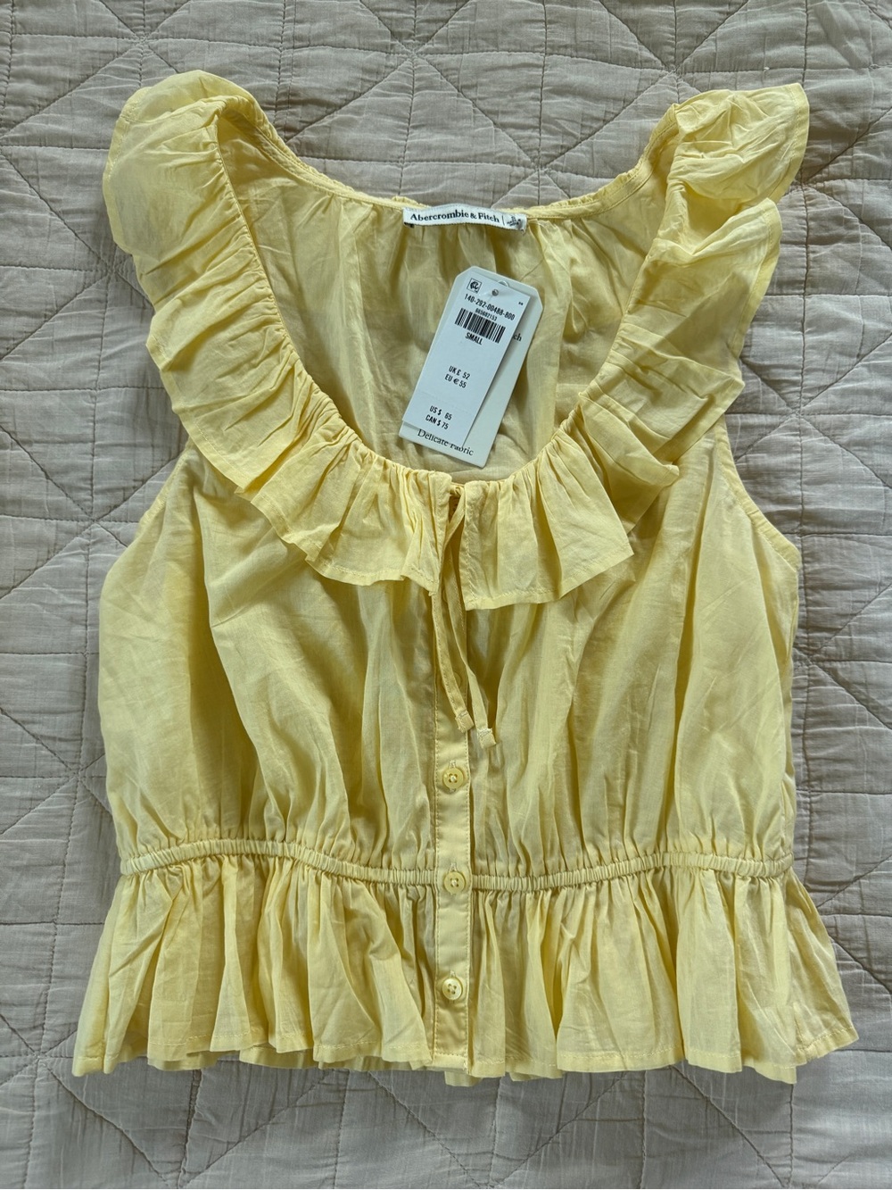 Abercrombie & Fitch Yellow Ruffle top